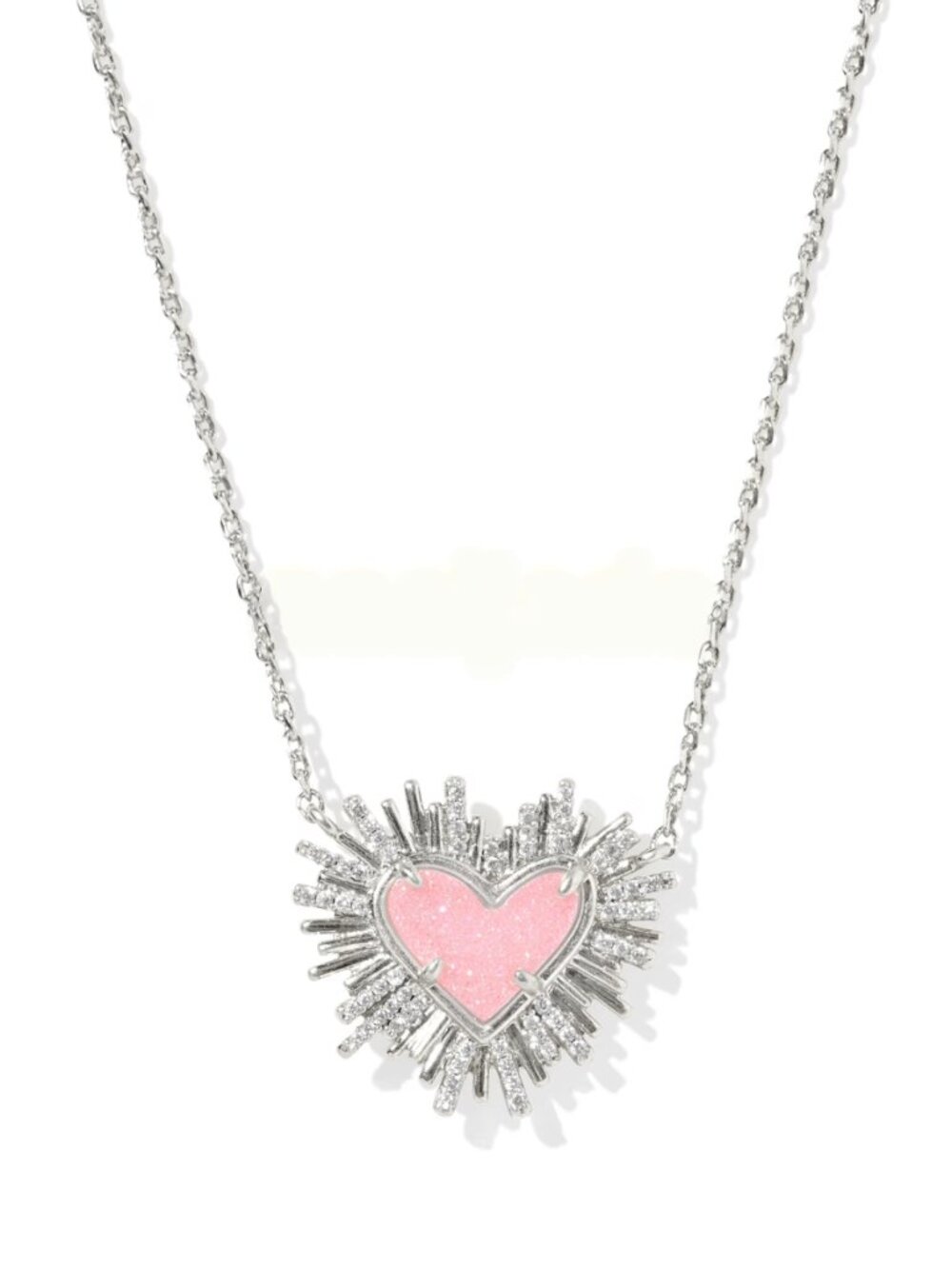 Dolly Parton x Kendra Scott Ari Heart Silver Short Pendant Necklace